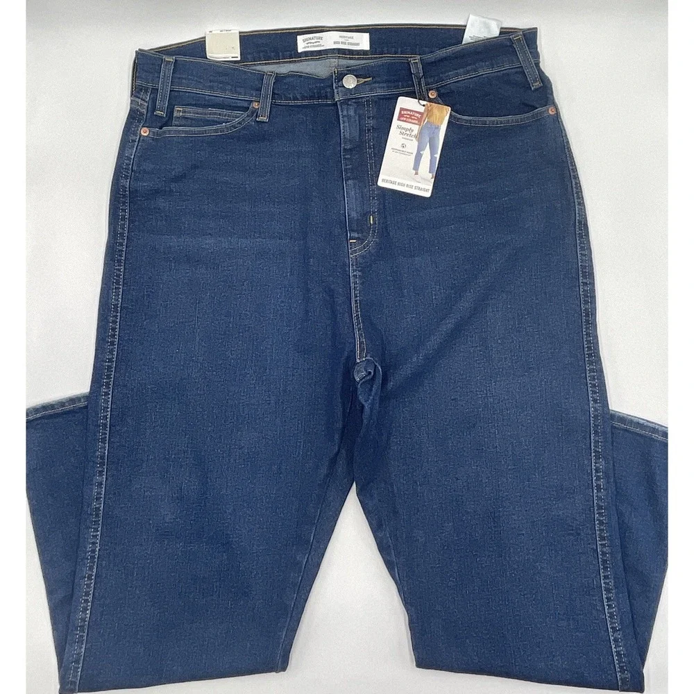Signature Levi Strauss Jeans‎ Womens 20 W35 Heritage High Rise Straight C344